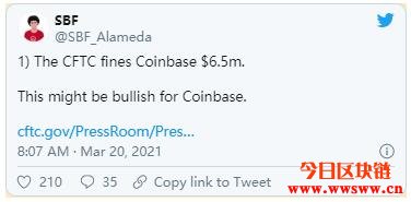 Coinbase因洗交易量被CFTC罚650万美元插图